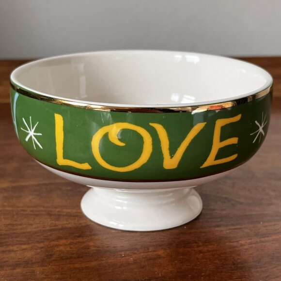 Anthropologie Danielle Kroll Making Spirits Bright Nut Bowl Christmas Love Joy - Picture 5 of 11